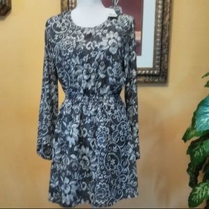 Forever 21 Womens Black White Floral Dress